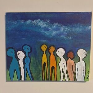 Mavi Blue and Yellow Abstract Painting Art